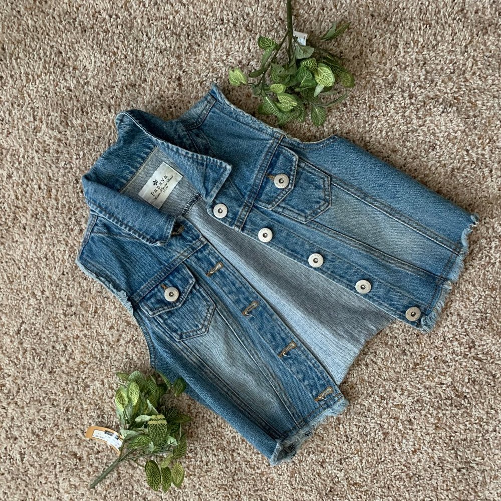 Papaya Cropped Denim Vest